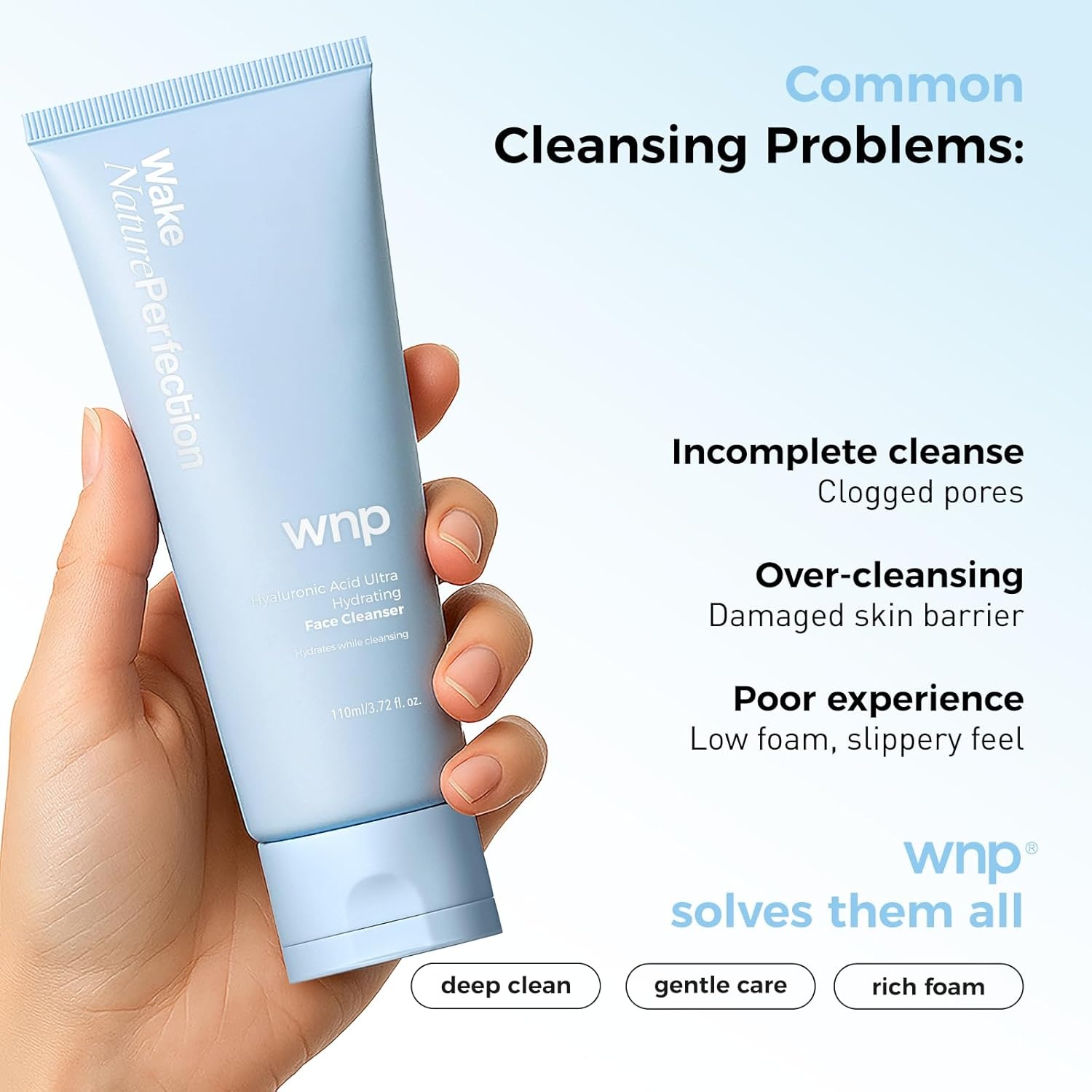 image:imageWNP Centella amp 4D Hyaluronic Acid UltraHydrating Gentle Face Cleanser with 50 Amino Acid Ceramide amp Centella Asiatica Gentle Daily Facial Wash for Dry amp Sensitive Skin Vegan SkinCare