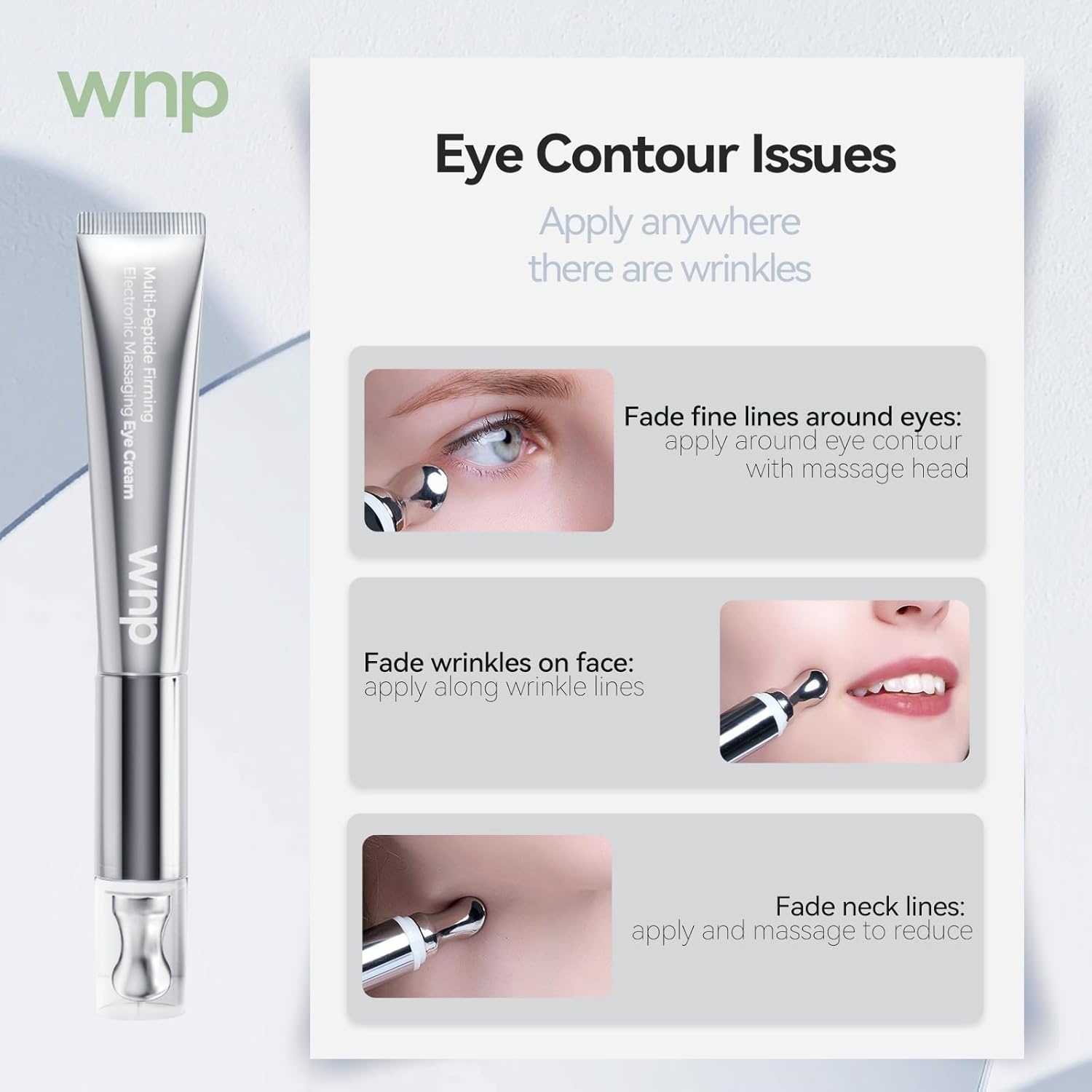 image:imageWNP Eye CreamWrinkle Eraser EyeCream Multipeptide Firming Eye Tightener AntiAging Eye Cream for Puffiness and Bags Under Eyes Cream