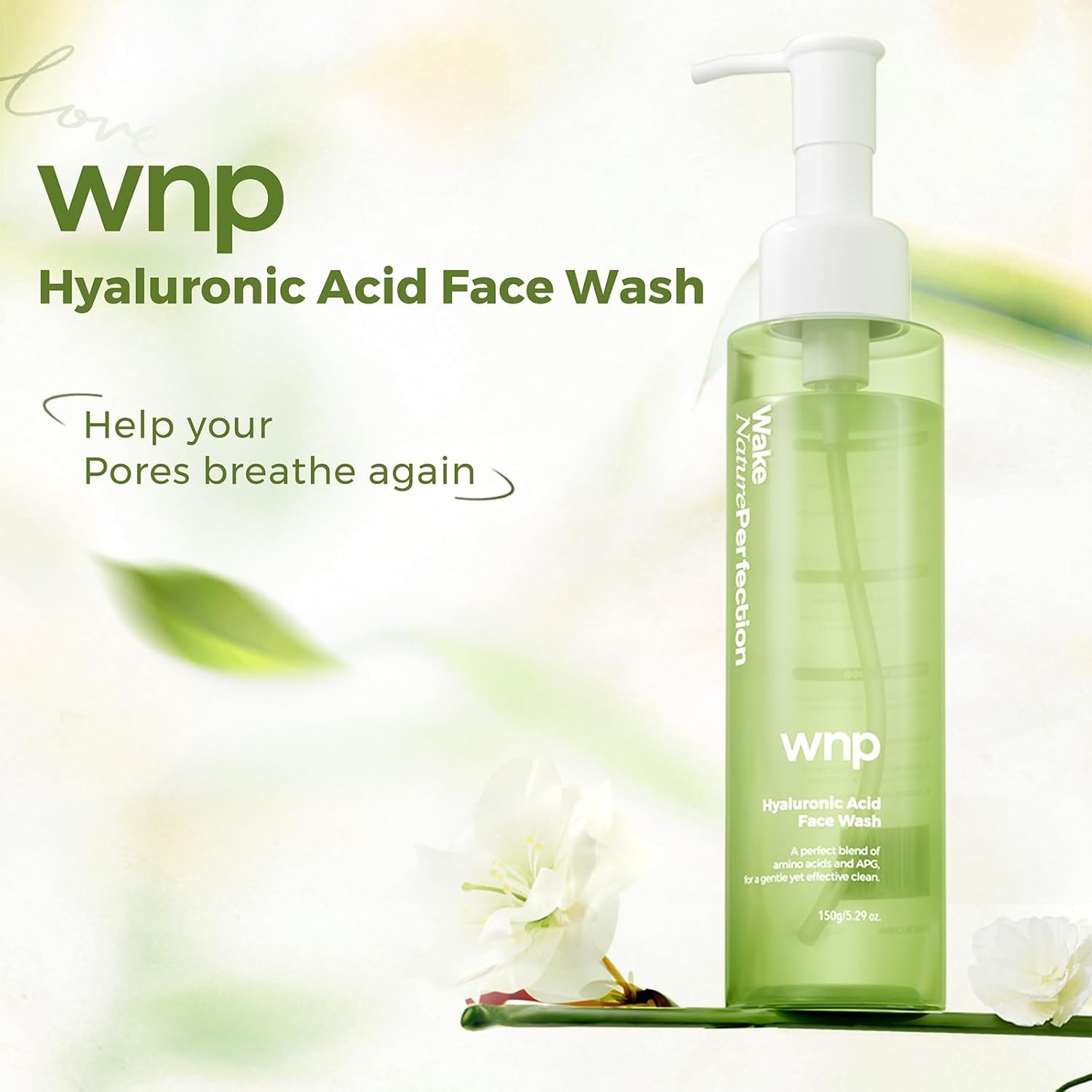 image:imageWNP Foaming Face WashGentle Facial Cleanser with Hyaluronic AcidAPG Deep HydrationSkin Barrier RepairZero Friction Exfoliationfor All Skin Types 150ml529oz