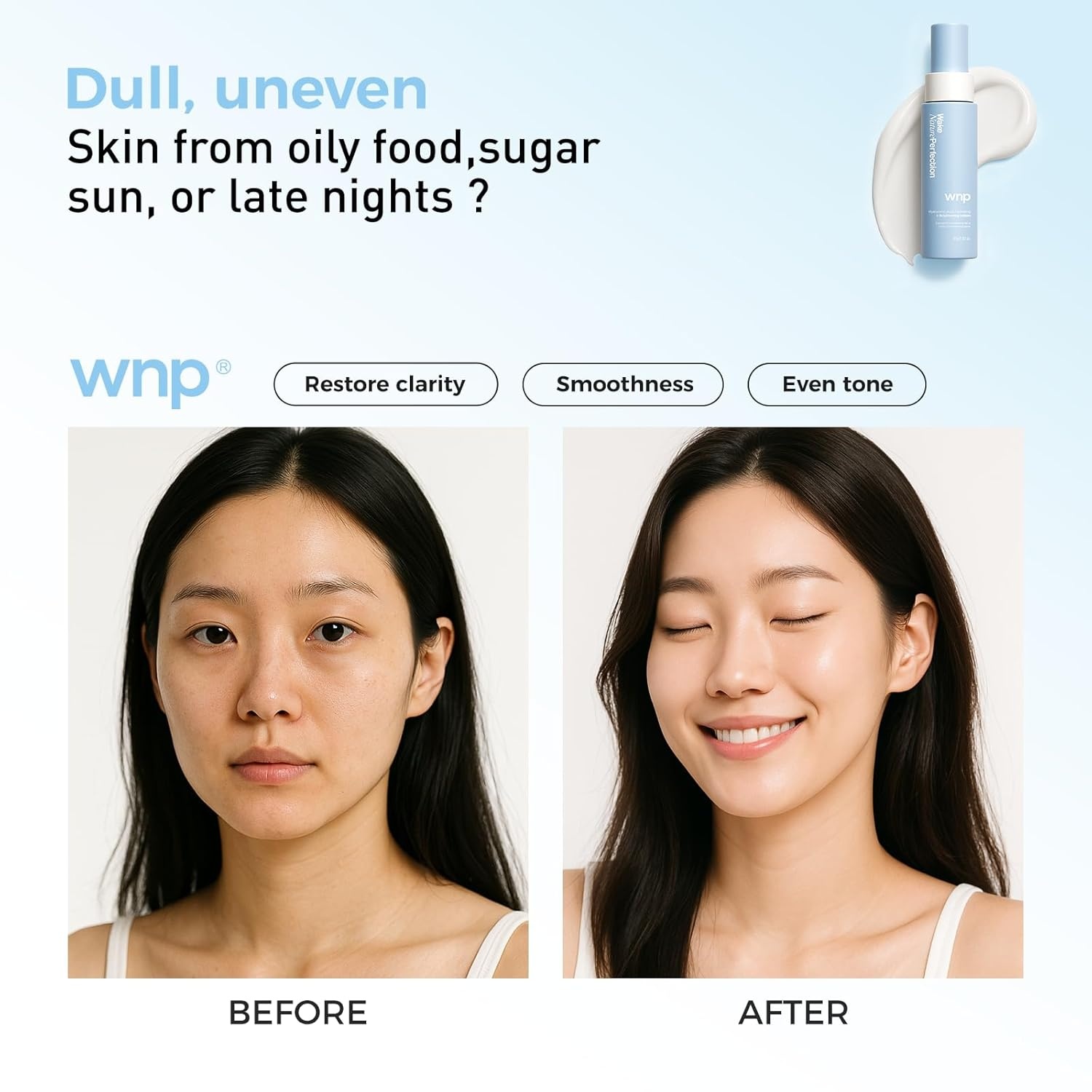 image:imageWNP Hyaluronic Acid Hydrating amp Brightening Lotion 4D Hyaluronic Acid 2 Niacinamide 377 Vitamin C Deep Moisture amp Radiance Boosting Facial Moisturizer Vegan SkinCare for All Skin Types