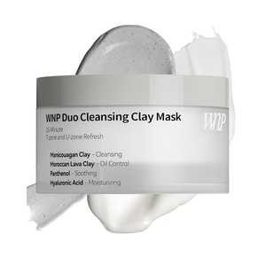 image:imageWNP Duo Cleansing Clay Mask with Niacinamide amp Hyaluronic Acid  Deep Pore Cleanser for TZone amp UZone Blackhead Remover Hydrating amp OilControl Face Mask 353oz