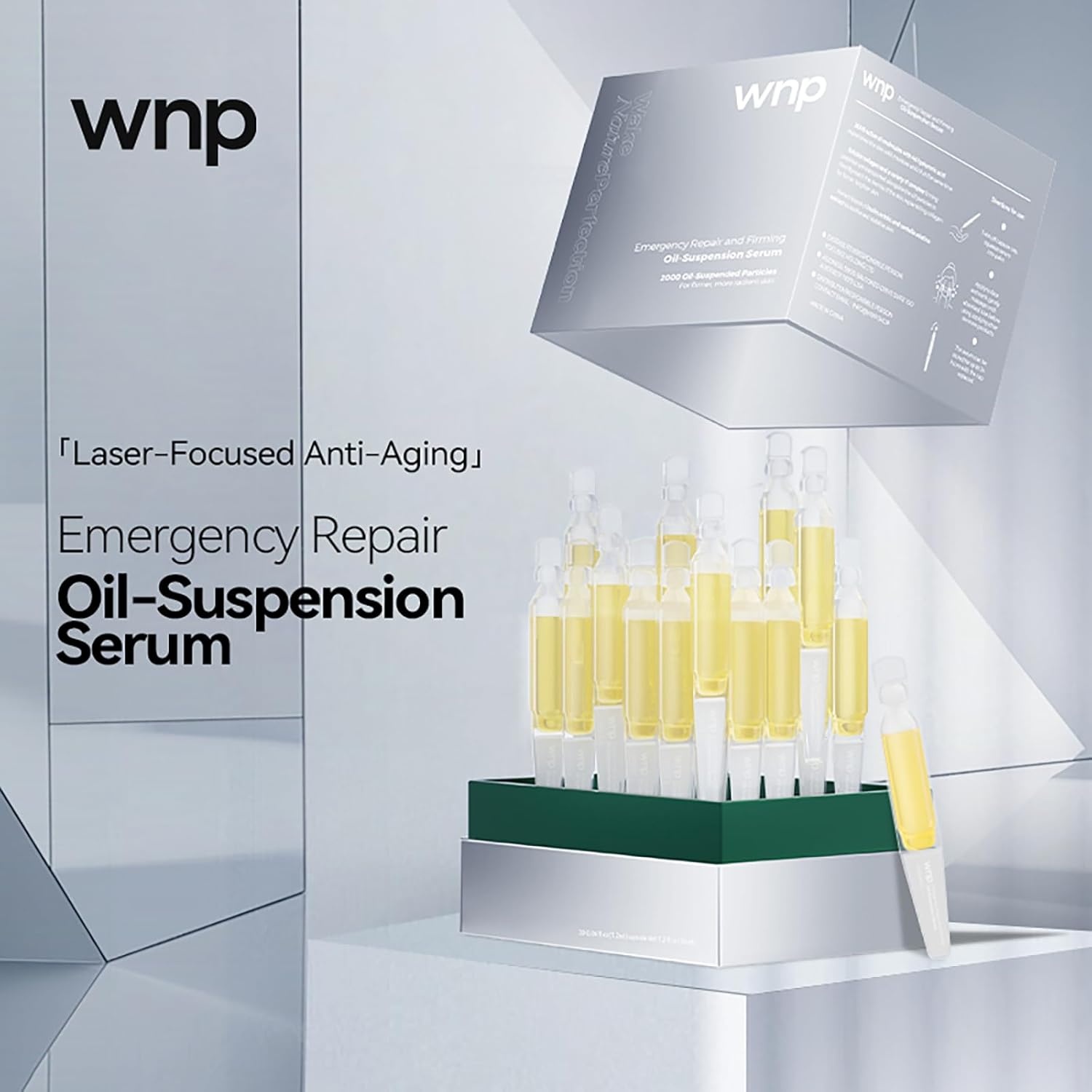 image:imageWNP Hydrating Face Wash amp Oil Serum Set Gentle Amino Acid Cleanser Oil Suspension Serum with Hyaluronic Acid amp Squalane for Dry Sensitive Skin Pore Care AntiAging Daily Skincare Routine
